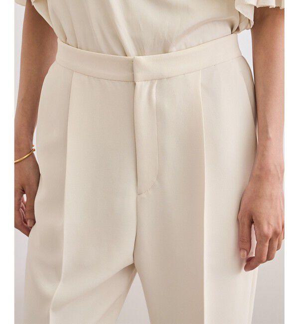 ROPE「【洗える】バックサテンセミフレアパンツ【WEB・一部店舗限定】」|チノ|