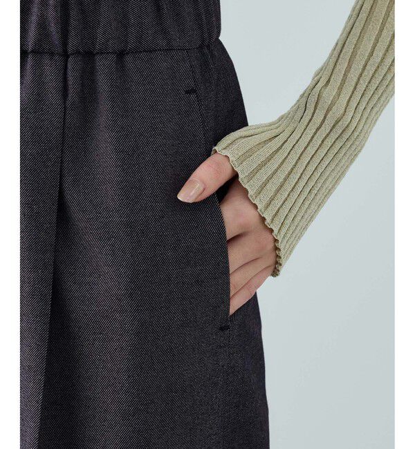 ROPE「トリアセツイル ワンタックイージーワイドパンツ(デニムライク)/イージーケア・セットアップ対応」|スラックス|