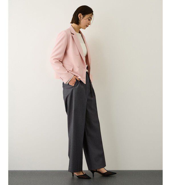 ROPE「トリアセツイル ワンタックイージーワイドパンツ(デニムライク)/イージーケア・セットアップ対応」|スラックス|