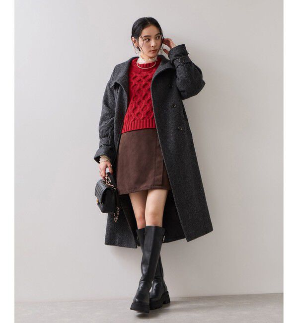 VIS「【WEB限定】ローゲージケーブルクロップドニット」|ニット・セーター|