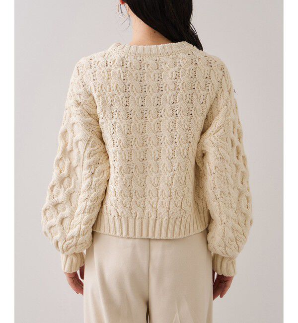 VIS「【WEB限定】ローゲージケーブルクロップドニット」|ニット・セーター|