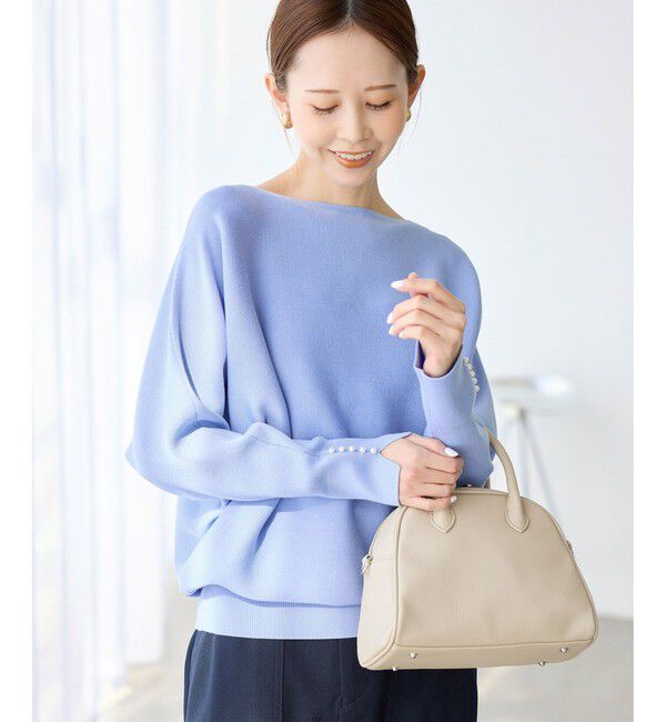 Rope&rsquo;Picnic「【洗濯機OK・アンチピリング】マシュマロ袖パールドルマンニット」|ニット・セーター|