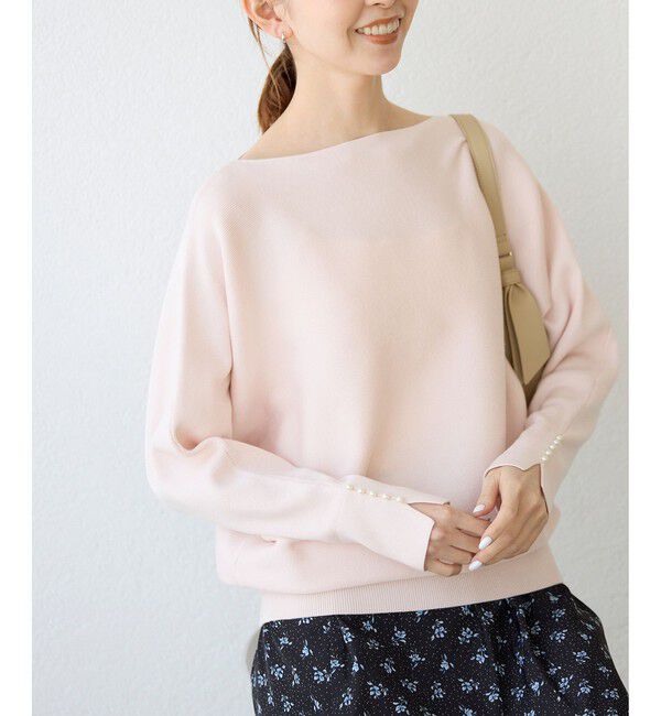 Rope&rsquo;Picnic「【洗濯機OK・アンチピリング】マシュマロ袖パールドルマンニット」|ニット・セーター|