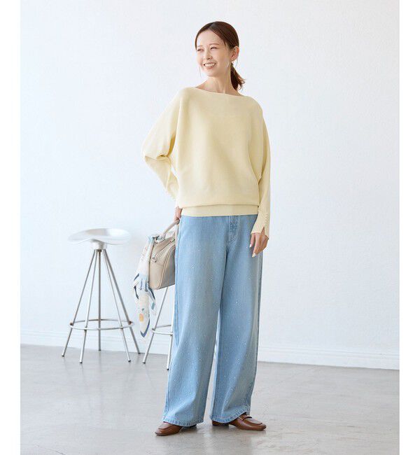 Rope&rsquo;Picnic「【洗濯機OK・アンチピリング】マシュマロ袖パールドルマンニット」|ニット・セーター|