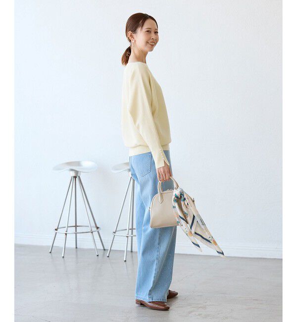 Rope&rsquo;Picnic「【洗濯機OK・アンチピリング】マシュマロ袖パールドルマンニット」|ニット・セーター|