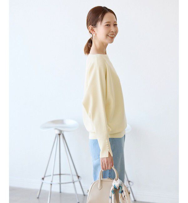 Rope&rsquo;Picnic「【洗濯機OK・アンチピリング】マシュマロ袖パールドルマンニット」|ニット・セーター|