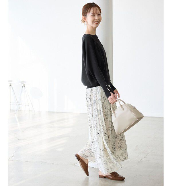 Rope&rsquo;Picnic「【洗濯機OK・アンチピリング】マシュマロ袖パールドルマンニット」|ニット・セーター|