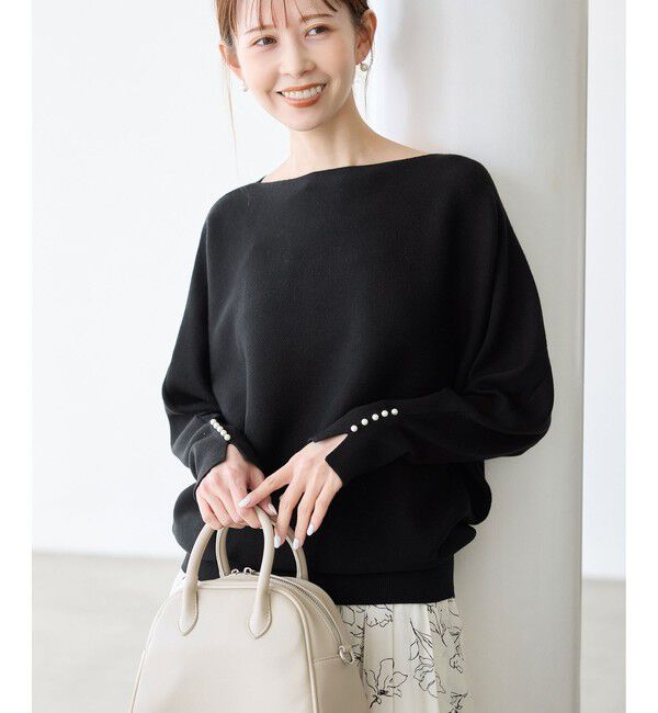 Rope&rsquo;Picnic「【洗濯機OK・アンチピリング】マシュマロ袖パールドルマンニット」|ニット・セーター|