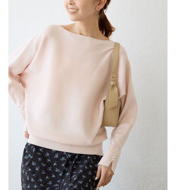 Rope&rsquo;Picnic「【洗濯機OK・アンチピリング】マシュマロ袖パールドルマンニット」|ニット・セーター|