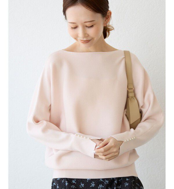 Rope&rsquo;Picnic「【洗濯機OK・アンチピリング】マシュマロ袖パールドルマンニット」|ニット・セーター|