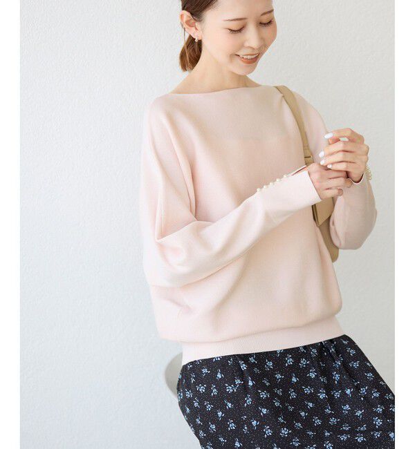 Rope&rsquo;Picnic「【洗濯機OK・アンチピリング】マシュマロ袖パールドルマンニット」|ニット・セーター|