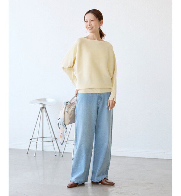Rope&rsquo;Picnic「【洗濯機OK・アンチピリング】マシュマロ袖パールドルマンニット」|ニット・セーター|
