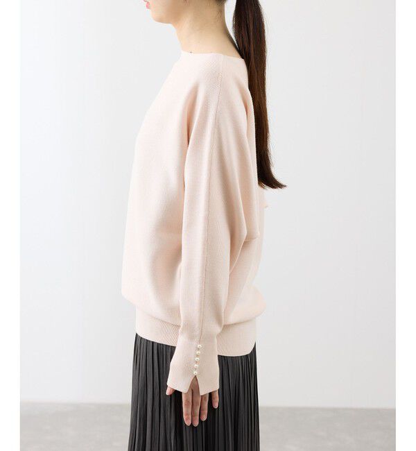 Rope&rsquo;Picnic「【洗濯機OK・アンチピリング】マシュマロ袖パールドルマンニット」|ニット・セーター|