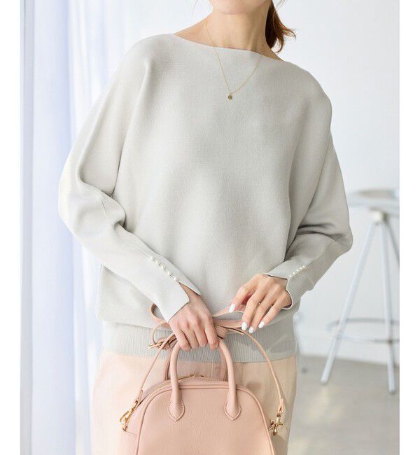 Rope&rsquo;Picnic「【洗濯機OK・アンチピリング】マシュマロ袖パールドルマンニット」|ニット・セーター|