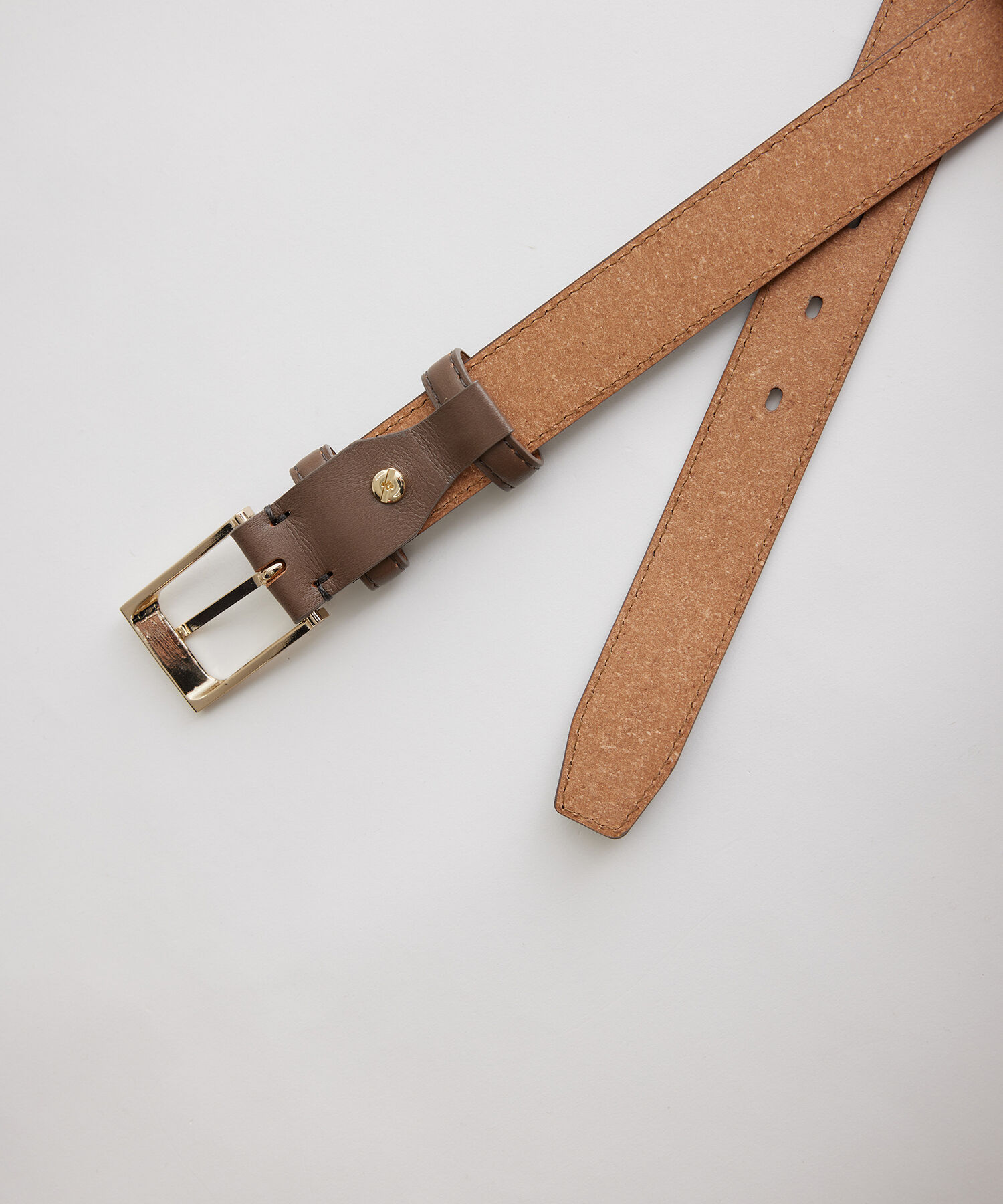 ADAM ET ROPE'「Slim size refined leather belt/Sustainable」|ベルト|