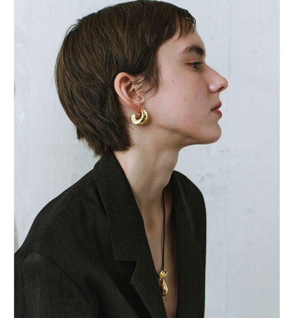 ADAM ET ROPE'「【EMOELLE】ダブルサークルピアス」|ピアス|