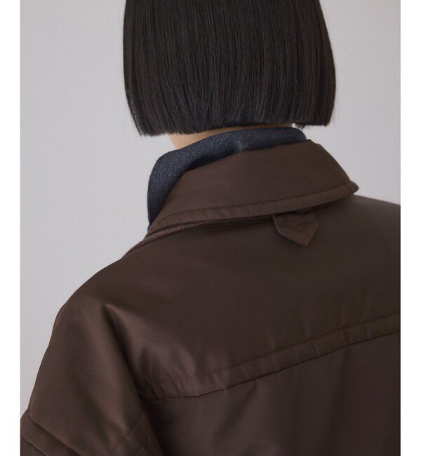 ADAM ET ROPE'「【サステナブル】ボンバーツイルパデットシャツブルゾン/撥水」|ブルゾン・スタジャン|