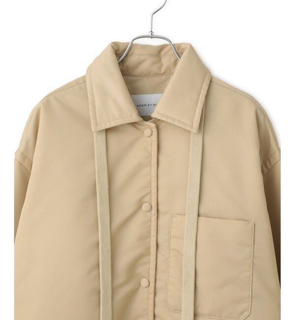 ADAM ET ROPE'「【サステナブル】ボンバーツイルパデットシャツブルゾン/撥水」|ブルゾン・スタジャン|