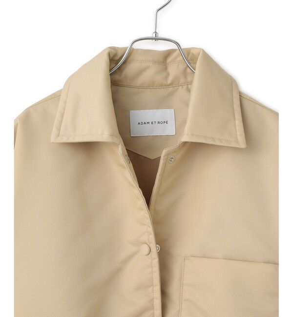 ADAM ET ROPE'「【サステナブル】ボンバーツイルパデットシャツブルゾン/撥水」|ブルゾン・スタジャン|