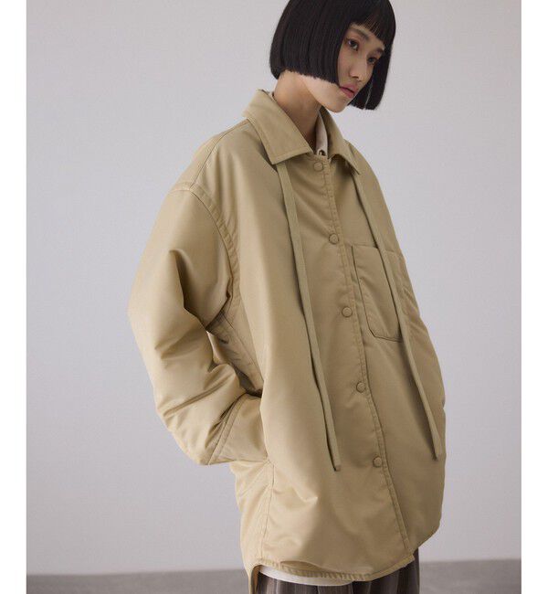 ADAM ET ROPE'「【サステナブル】ボンバーツイルパデットシャツブルゾン/撥水」|ブルゾン・スタジャン|