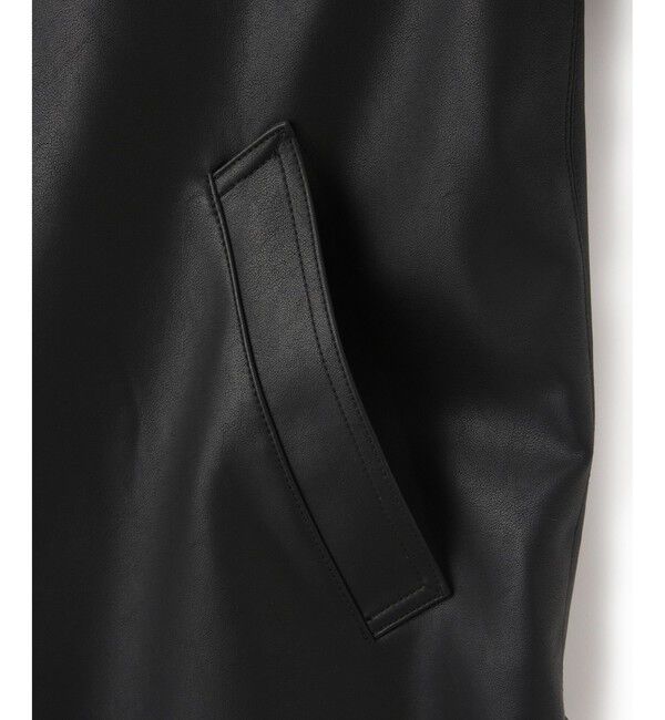 ADAM ET ROPE'「シンセティックレザースタンドネックブルゾン」|ブルゾン・スタジャン|