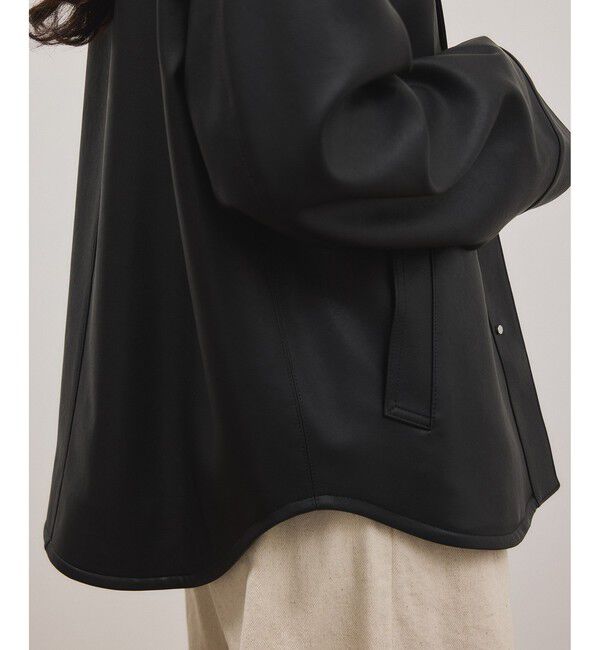 ADAM ET ROPE'「シンセティックレザースタンドネックブルゾン」|ブルゾン・スタジャン|