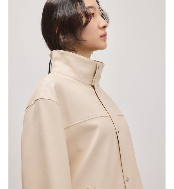 ADAM ET ROPE'「シンセティックレザースタンドネックブルゾン」|ブルゾン・スタジャン|