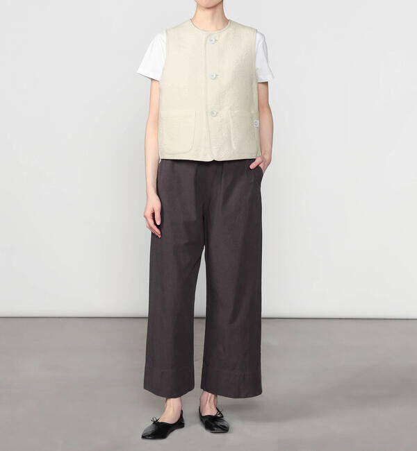 ORCIVAL「ORCIVAL | コットンポリジャカード トリミングベスト WOMEN」|ダウンベスト・ベスト|