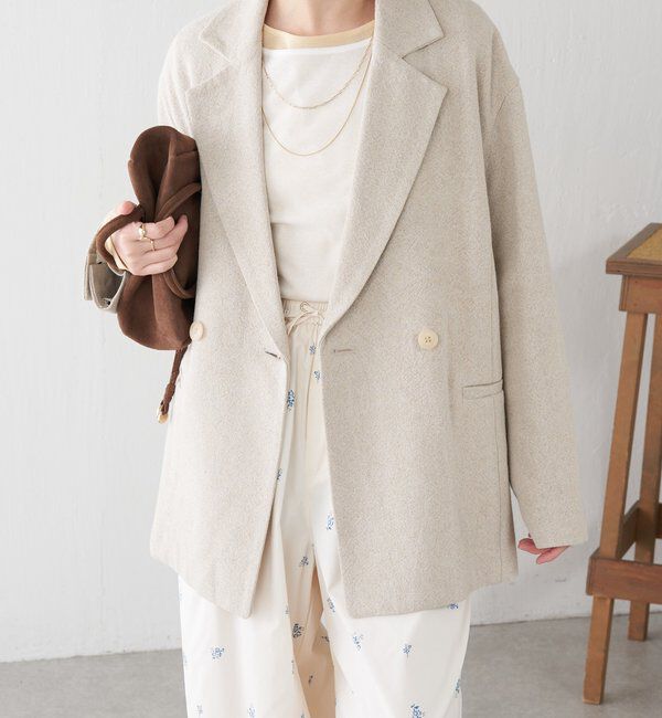  「コットンリネンオーバーダブルジャケット」|ベスト・ジレ|