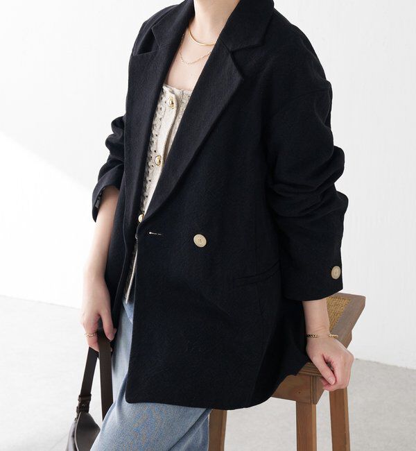  「コットンリネンオーバーダブルジャケット」|ベスト・ジレ|