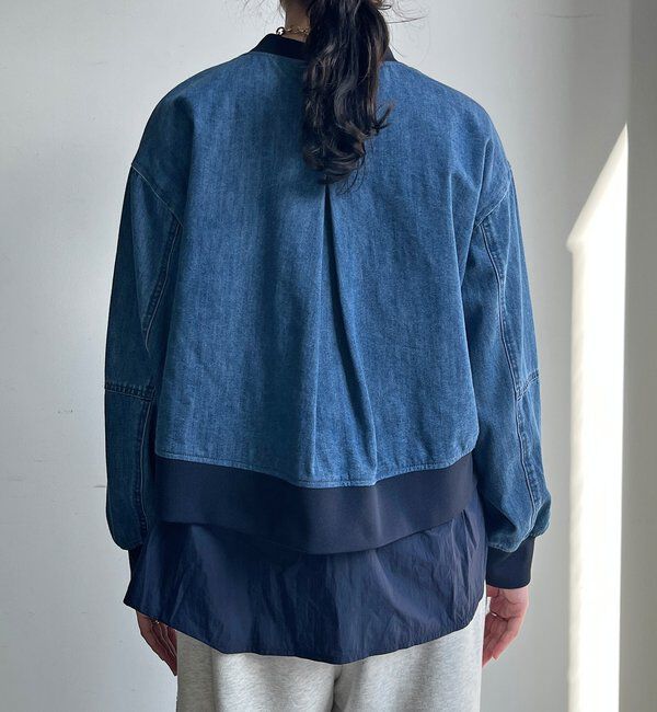  「【WEB限定】異素材切替デニムブルゾン」|ブルゾン・スタジャン|