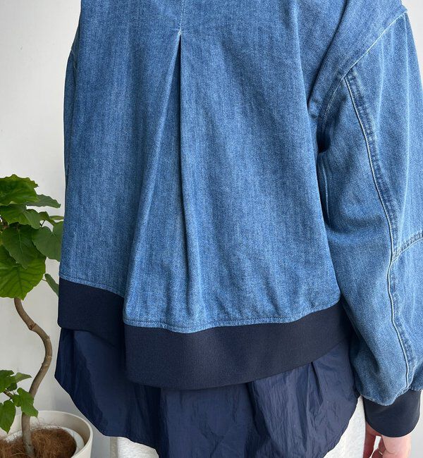  「【WEB限定】異素材切替デニムブルゾン」|ブルゾン・スタジャン|