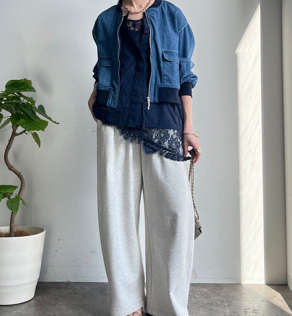  「【WEB限定】異素材切替デニムブルゾン」|ブルゾン・スタジャン|