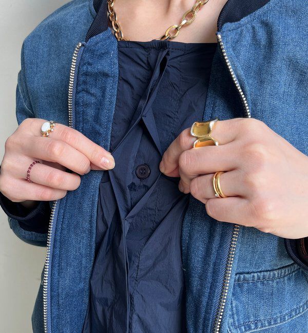  「【WEB限定】異素材切替デニムブルゾン」|ブルゾン・スタジャン|