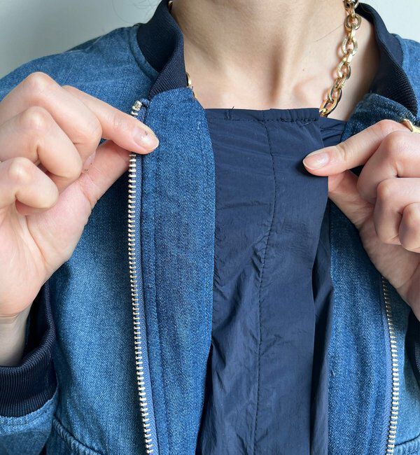  「【WEB限定】異素材切替デニムブルゾン」|ブルゾン・スタジャン|