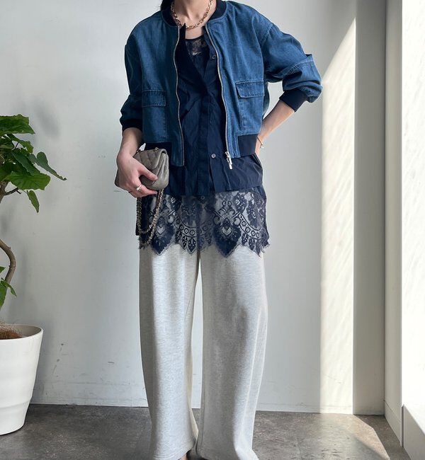  「【WEB限定】異素材切替デニムブルゾン」|ブルゾン・スタジャン|