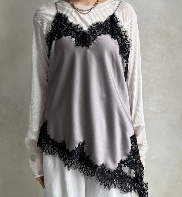  「ショート丈アシメレースキャミ」|シャツ・ブラウス|