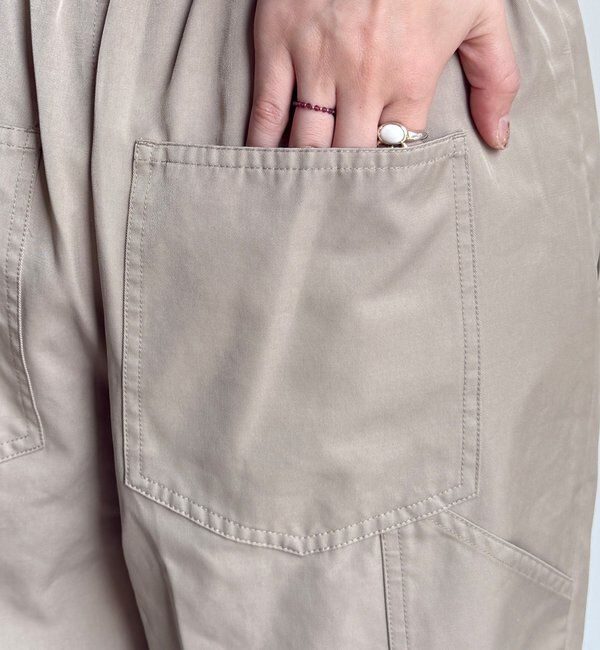  「ウエスト折り返しギャザーパンツ」|チノ|