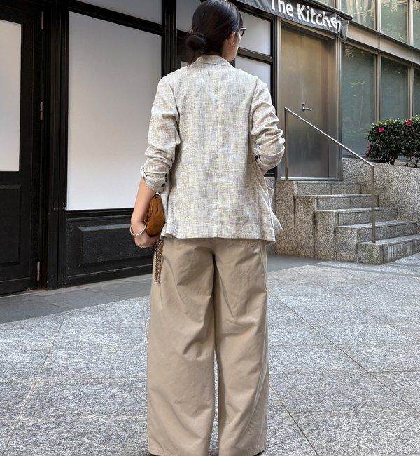  「ウエスト折り返しギャザーパンツ」|チノ|