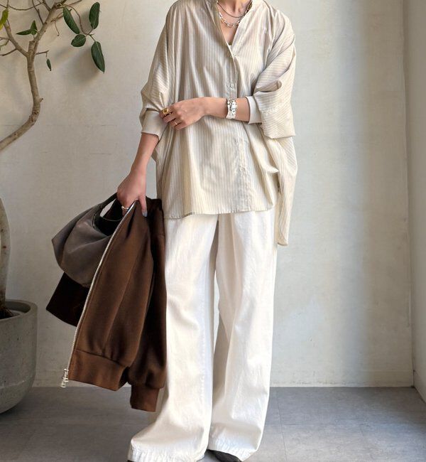  「ストライプドルマンVVシャツ」|シャツ・ブラウス|