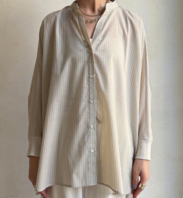  「ストライプドルマンVVシャツ」|シャツ・ブラウス|