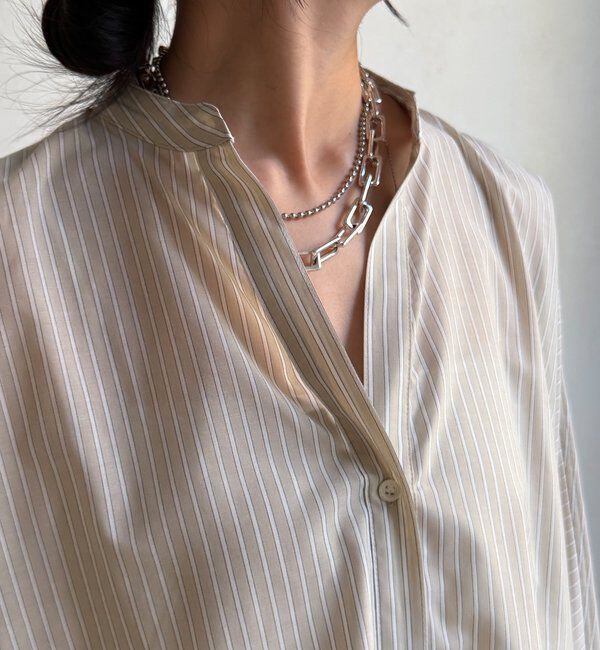  「ストライプドルマンVVシャツ」|シャツ・ブラウス|