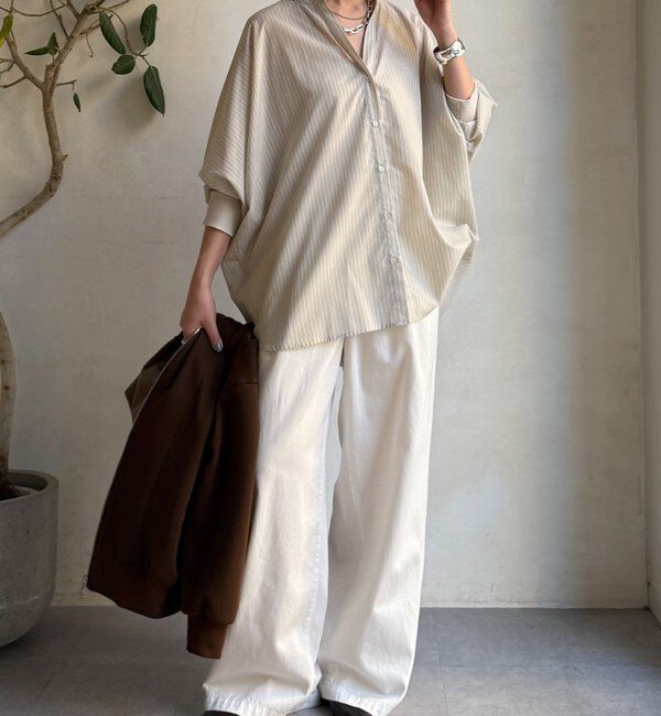  「ストライプドルマンVVシャツ」|シャツ・ブラウス|