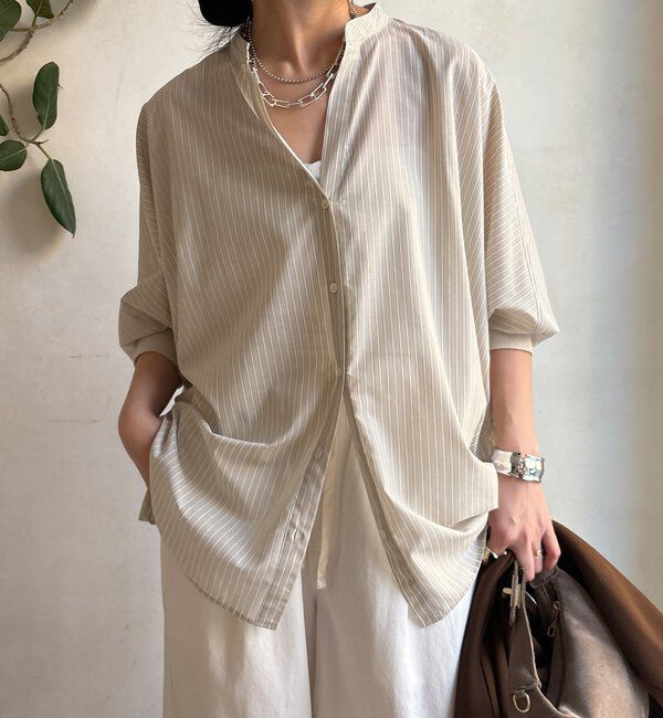  「ストライプドルマンVVシャツ」|シャツ・ブラウス|