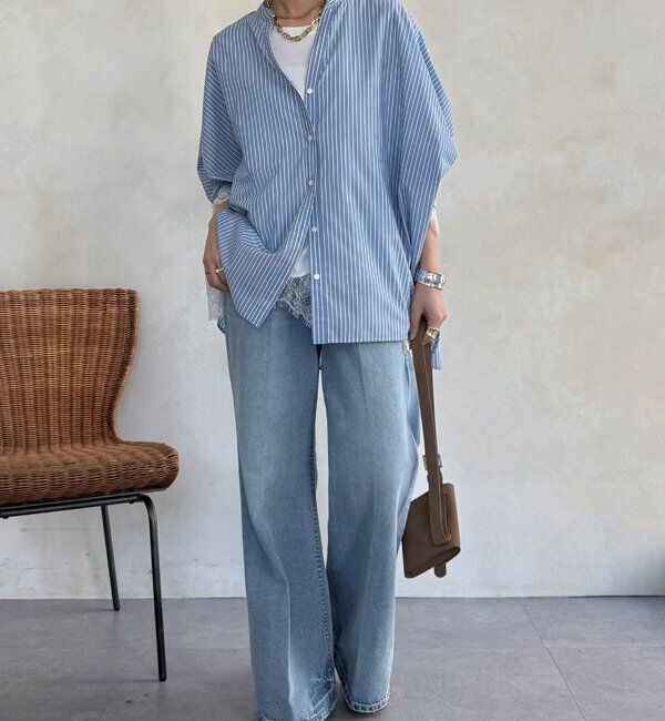  「ストライプドルマンVVシャツ」|シャツ・ブラウス|