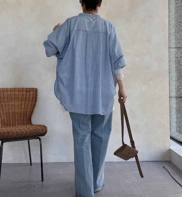  「ストライプドルマンVVシャツ」|シャツ・ブラウス|