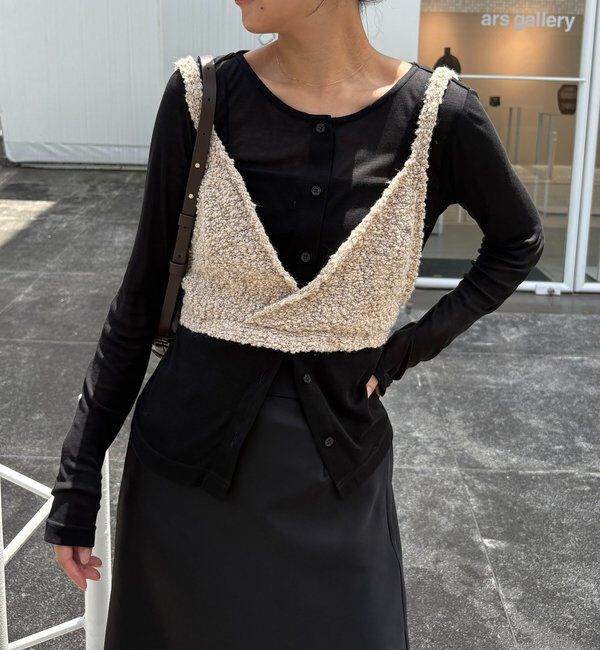  「【WEB限定/セットアイテム】クロスビスチェ&times;シアーカーディガン」|Tシャツ・カットソー|