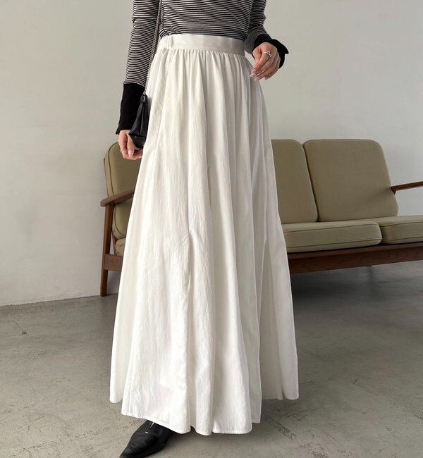  「【低身長サイズあり】ランダム切替フレアスカート」|スカート|ホワイト