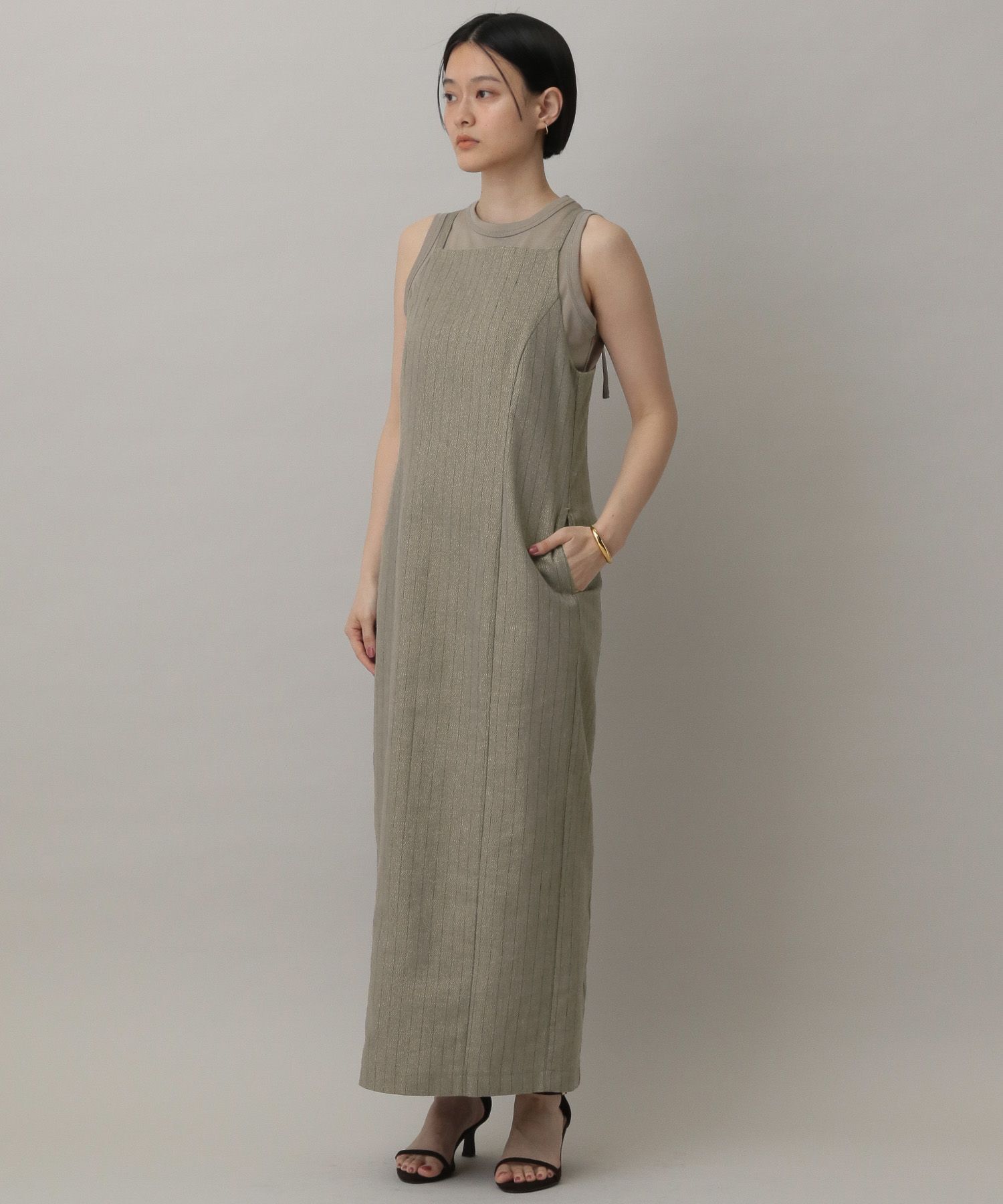 A part by 「グリッターリネンジャンスカ」|ワンピース|ブラウン