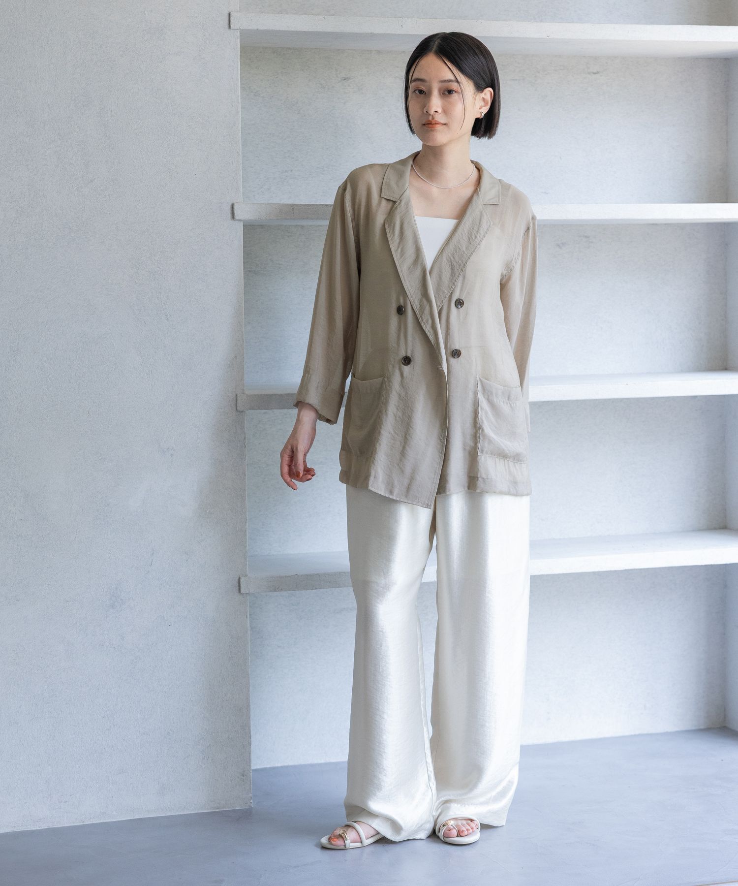 A part by 「レーヨンナイロンシアーシャツジャケット」|テーラードジャケット|